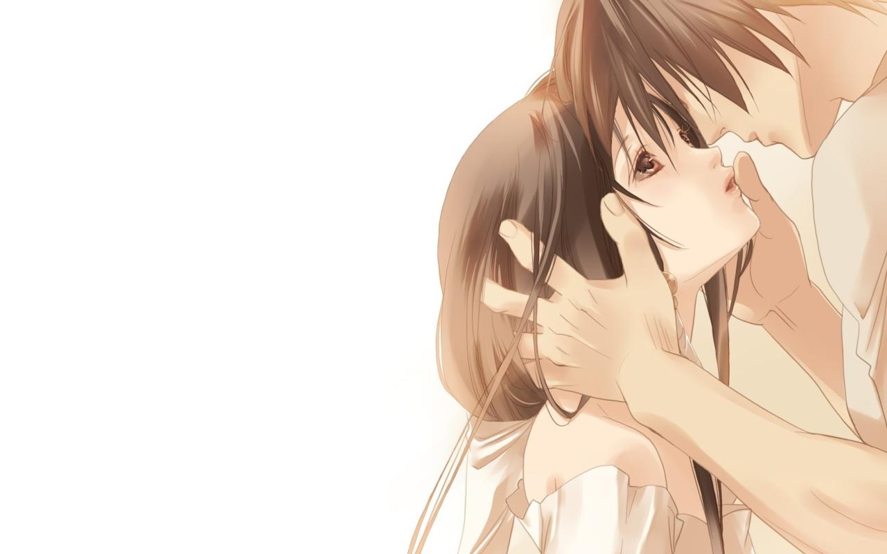 1280x800 Anime Couple Sweet Love Kiss Wallpaper for Widescreen Desktop PC 1280x800