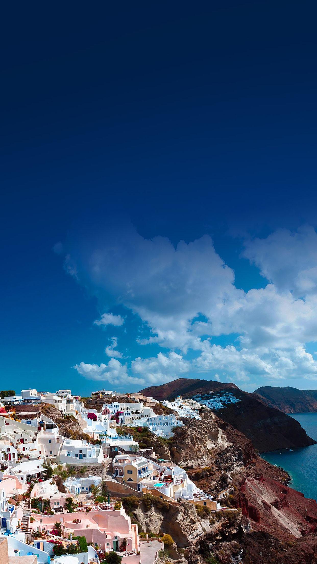 1242x2208 santorini sunny day greece sea nature