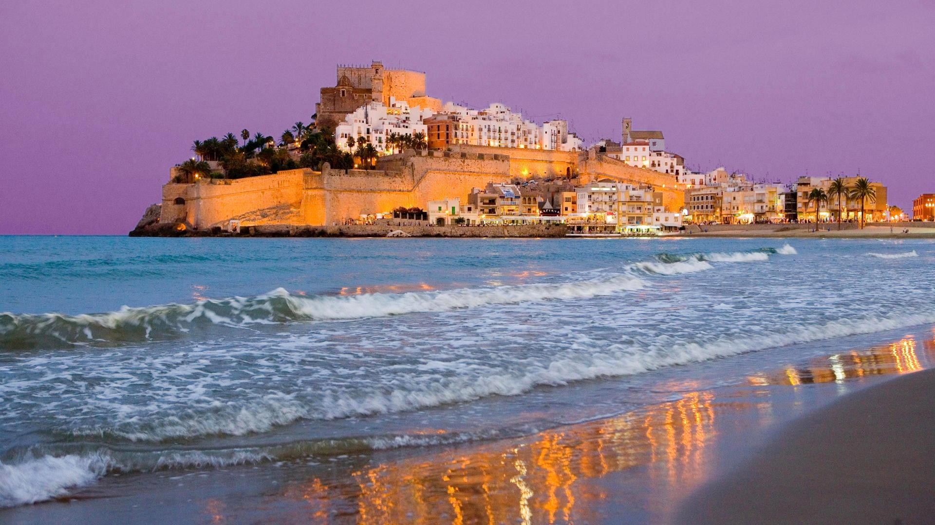 1920x1080 Greece Beach City HD wallpaper