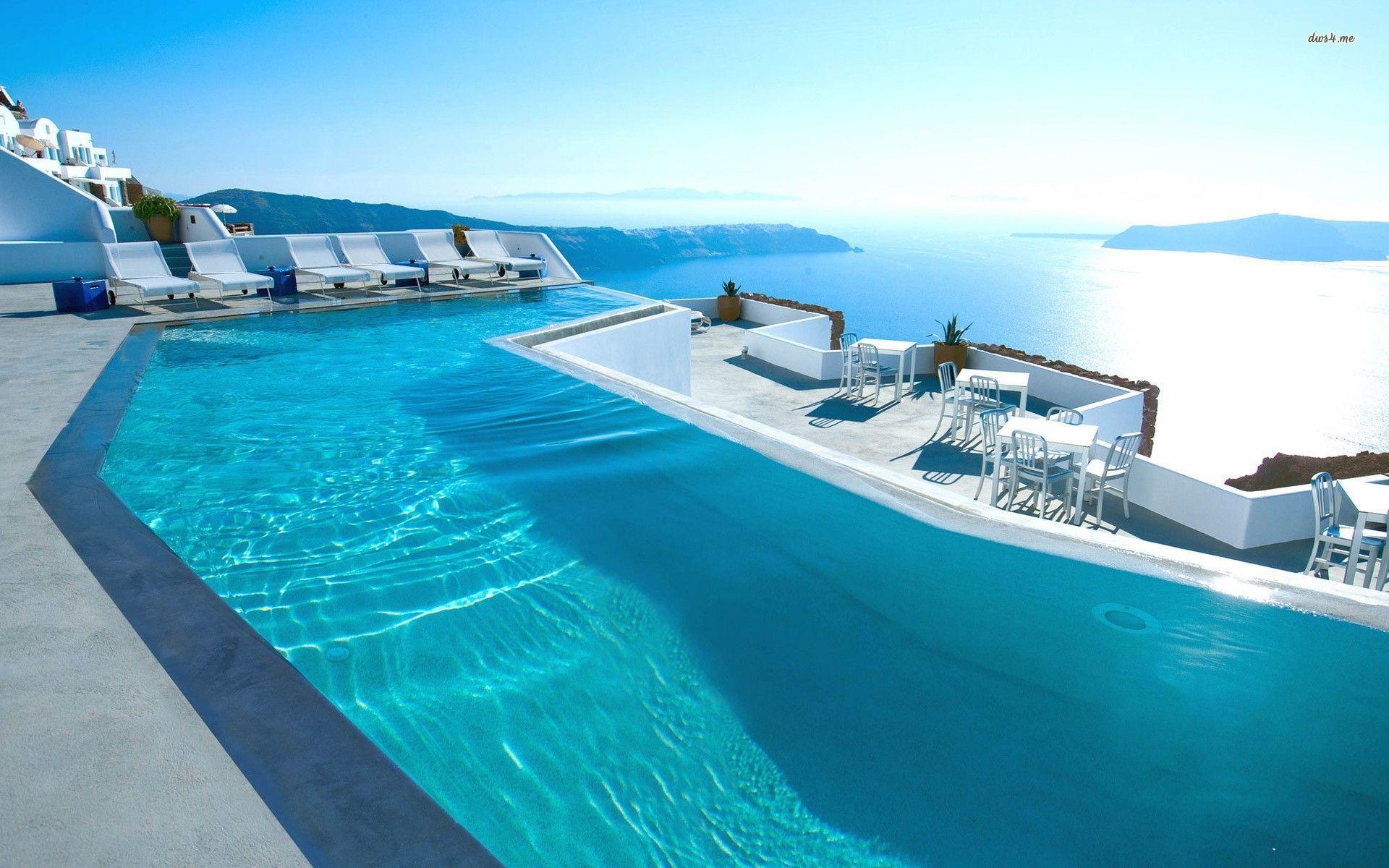 1920x1200 Santorini Hotels Wallpaper