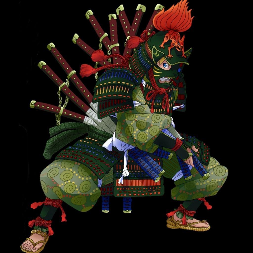 1024x1024 Wallpaper sword, game, naruto, anime, katana, samurai, armour, manga