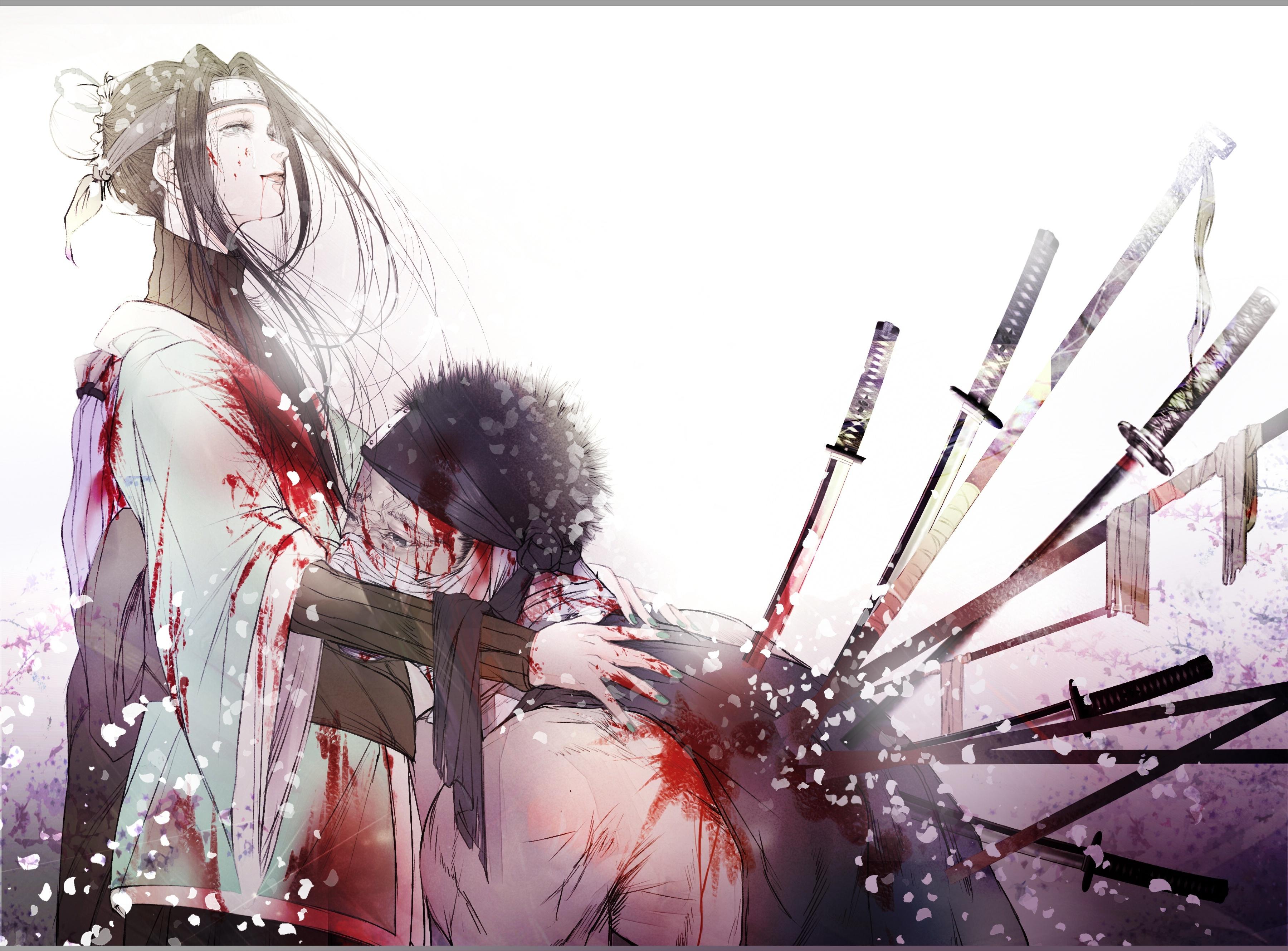 3600x2659 Wallpaper Naruto, Zabuza Momochi, Swords, Bandages, Haku:3600x2659
