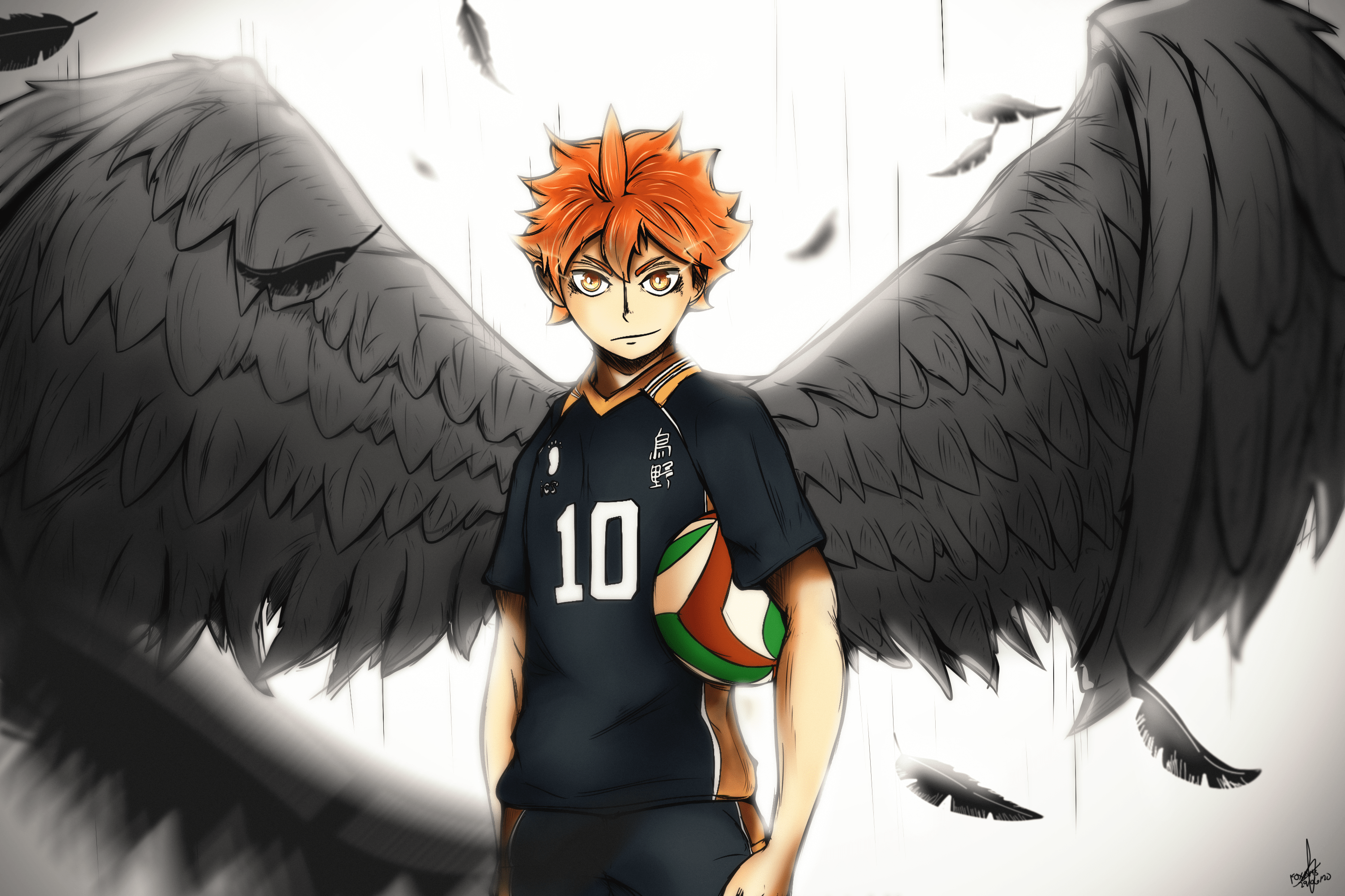 Download Haikyuu 4K Hinata Black Wing Wallpaper