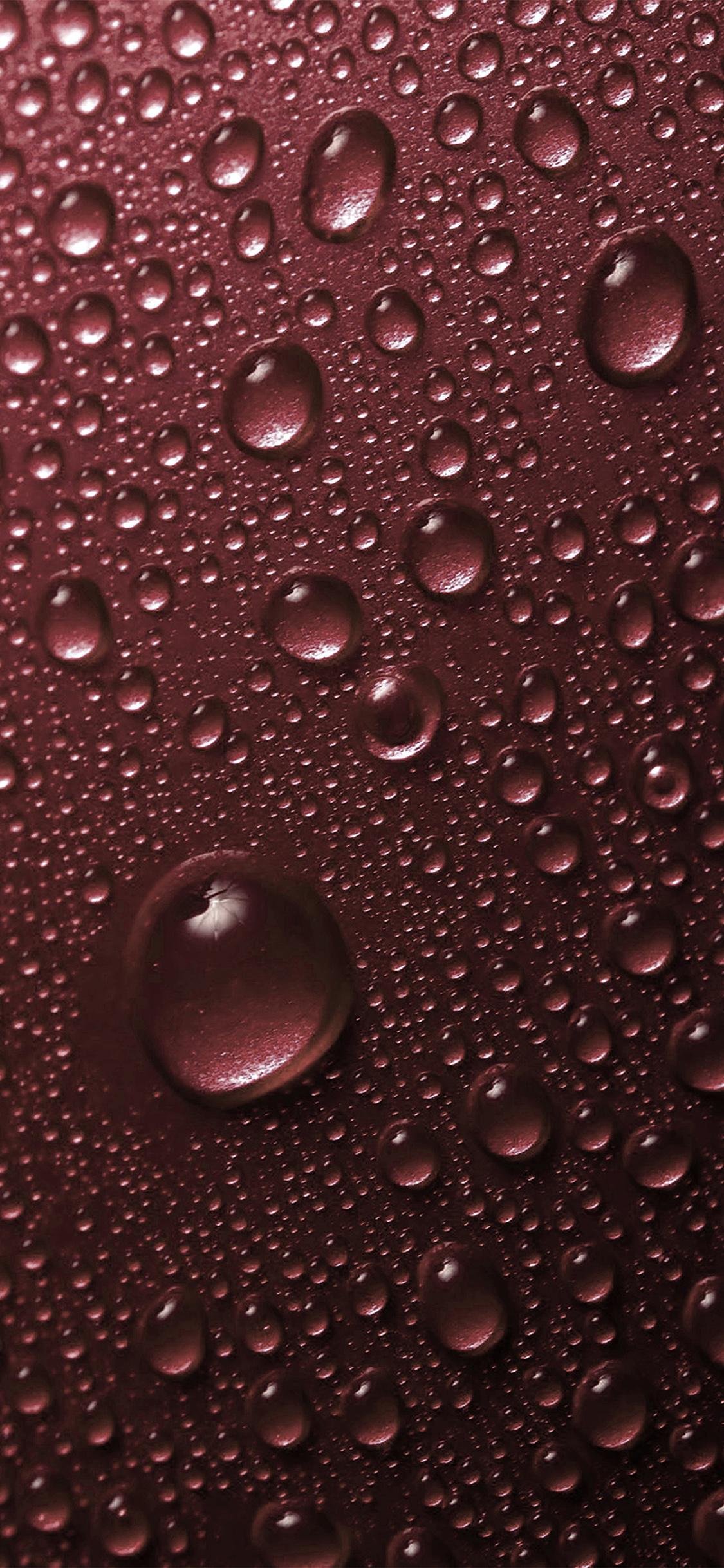 1125x2436 Rain Drop Red Water Sad Pattern Dark Wallpaper