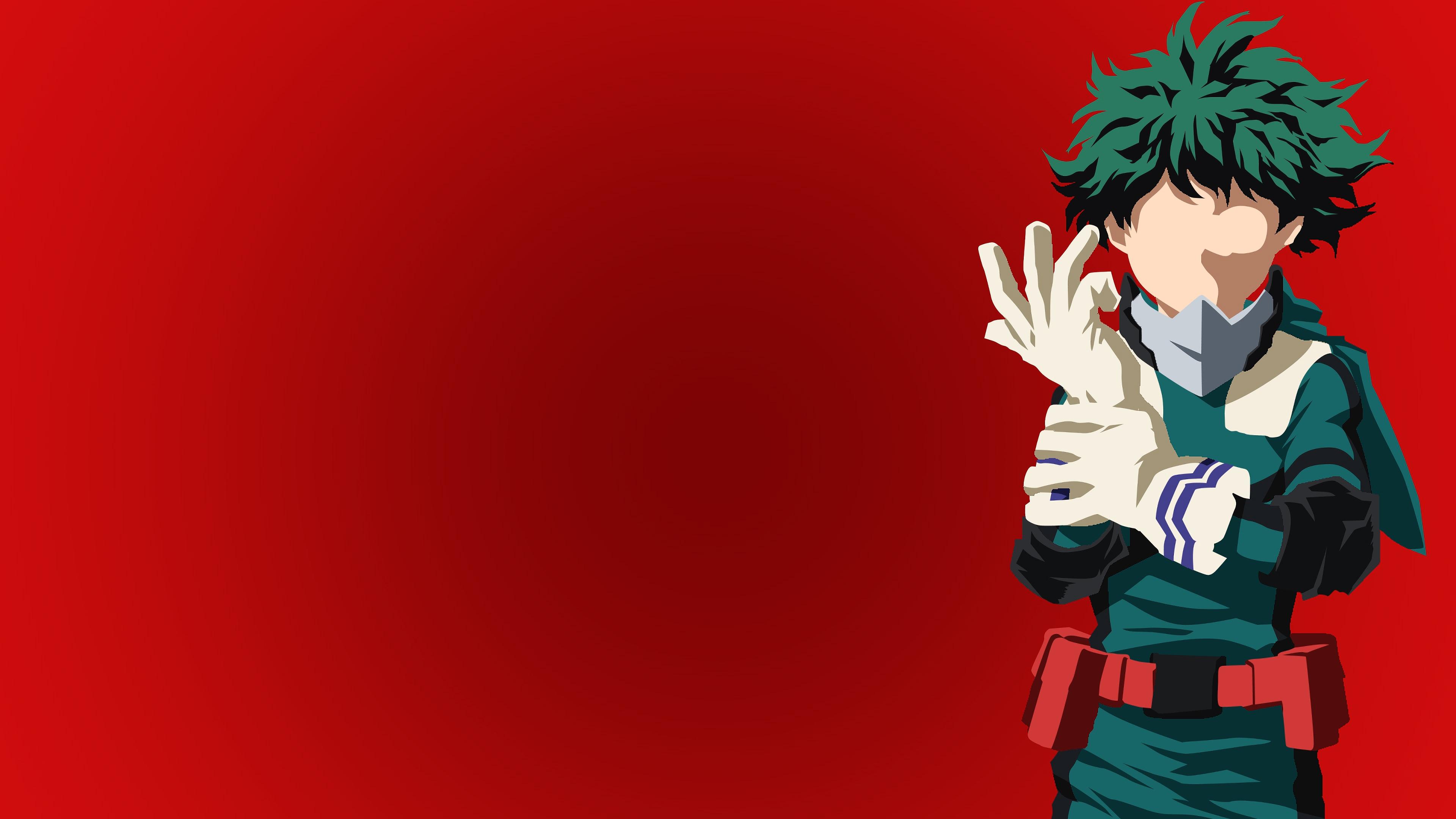 3840x2160 Izuku Midoriya Costume Minimalist My Hero Academia 4K