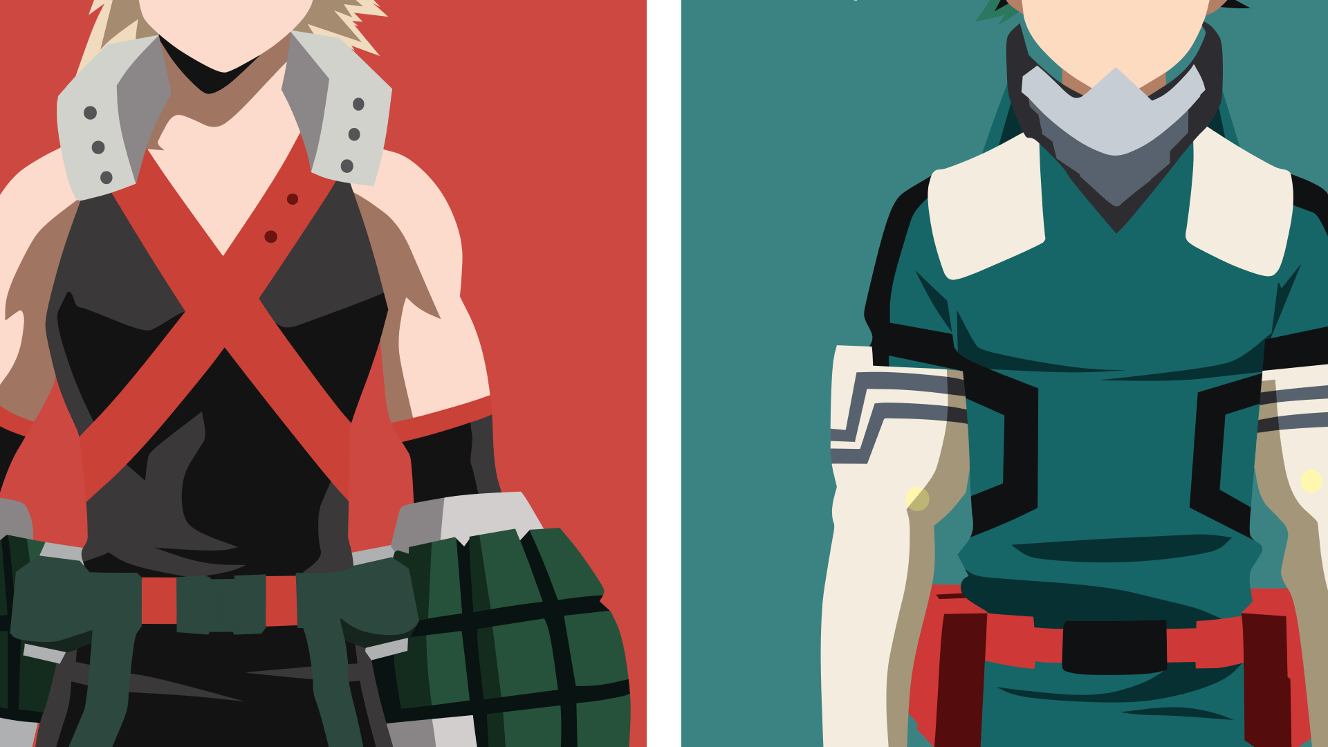1920x1080 Bakugo & MIdoriya Boku no Hero Academia Minimalist HD Wallpaper