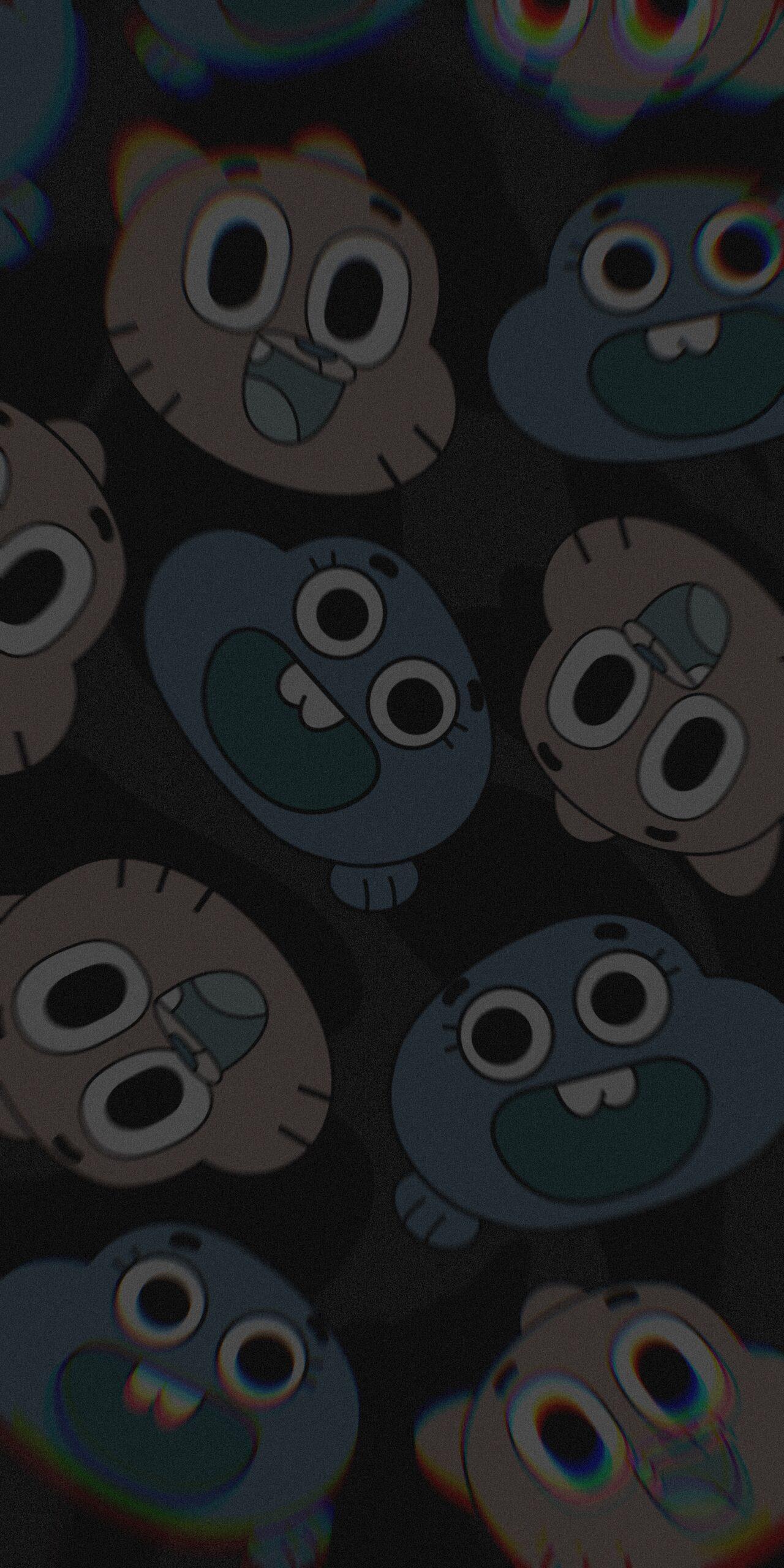 1280x2560 Gumball & Darwin Wallpaper World of Gumball Black Backgroud