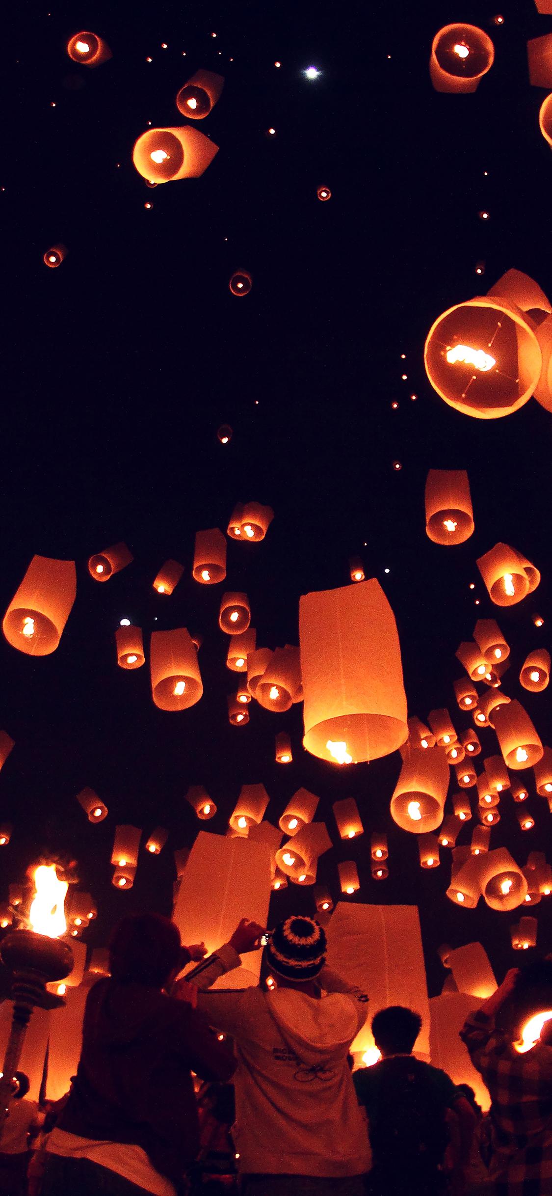 1125x2436 iPhoneXpapers dark festival lights sky