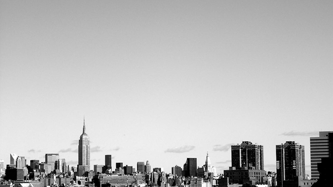 1366x768 NYC Black and White Wallpaper