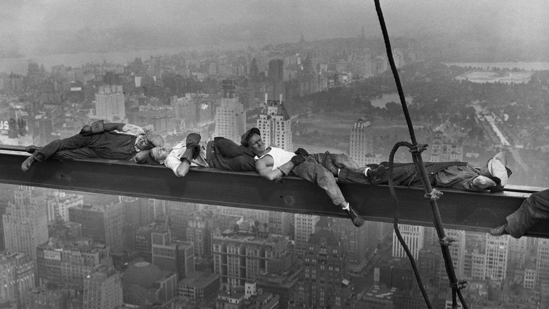 1920x1080 1920x1080 worker, construction, new york, home, height, New york, black and white
