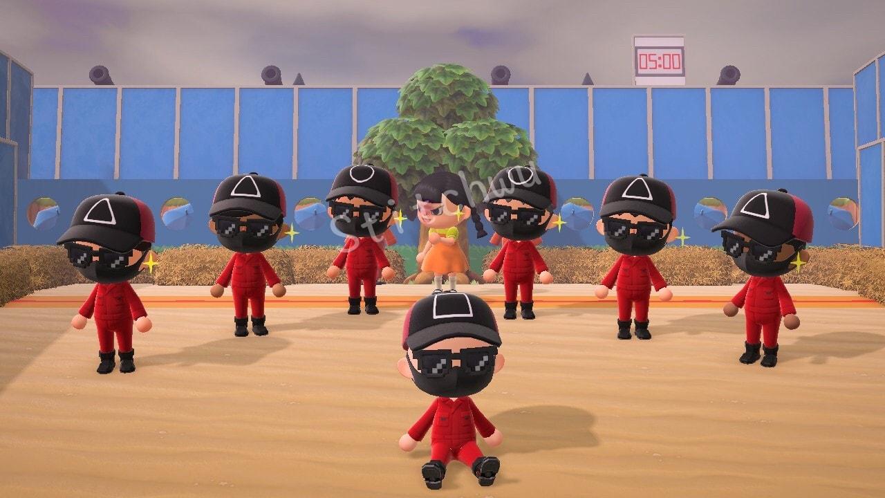 1280x720 Fan Art: Fans Recreate Squid Game In Animal Crossing: New Horizons