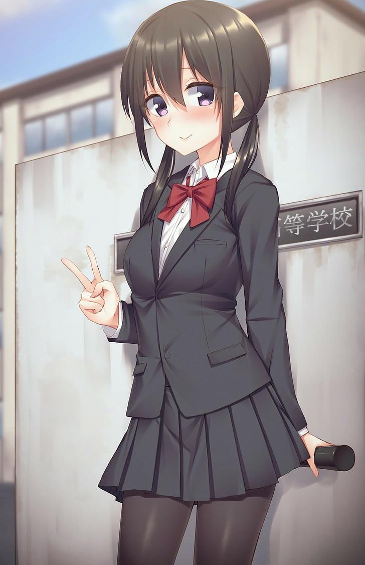 728x1126 Anime Girl Uniform Wallpaper