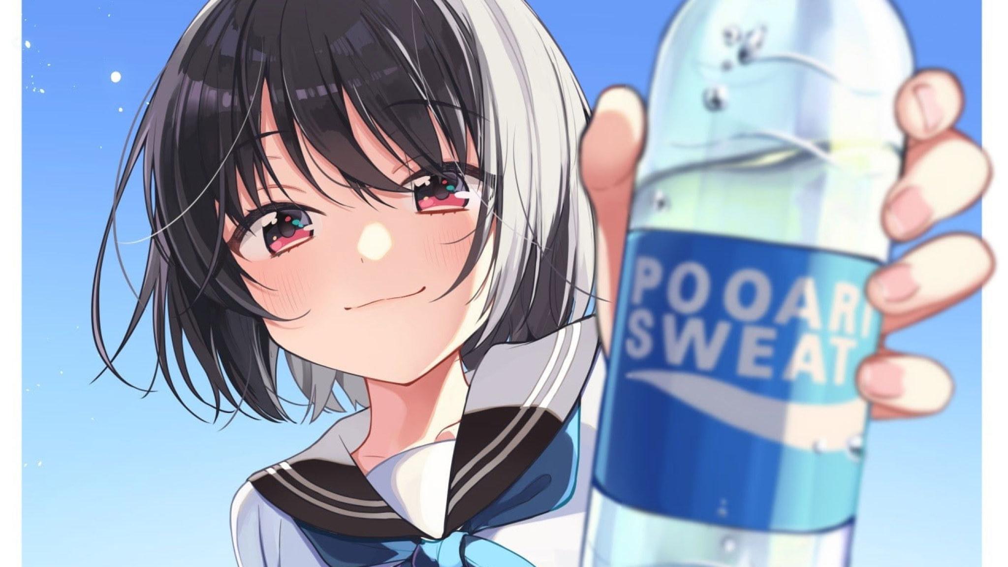 2048x1152 Wallpaper Lofi Anime Girls, School Uniform, Water • Wallpaper For You HD Wallpaper For Desktop & Mobile