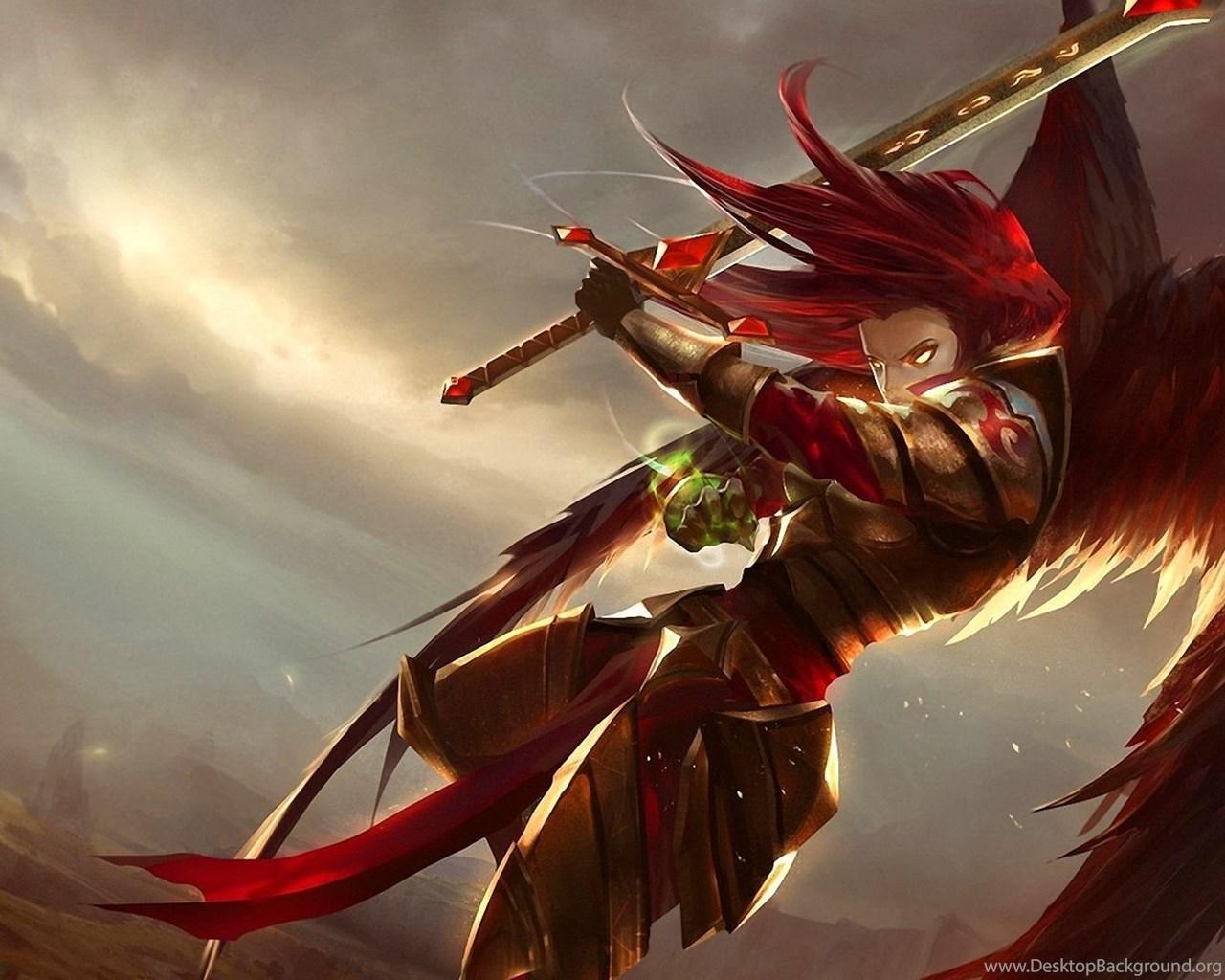 1280x1024 Kayle Art League Of Legends Wallpaper Desktop Background