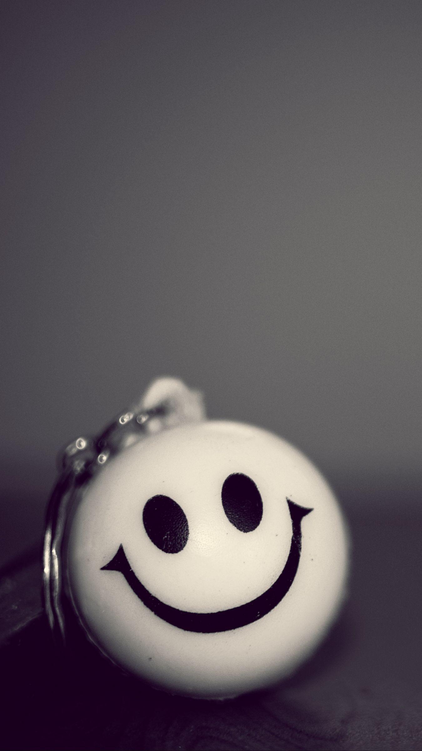 1350x2400 Download wallpaper 1350x2400 smiley, smile, bw, keychain iphone 8+/7+/6s+/for parallax HD background