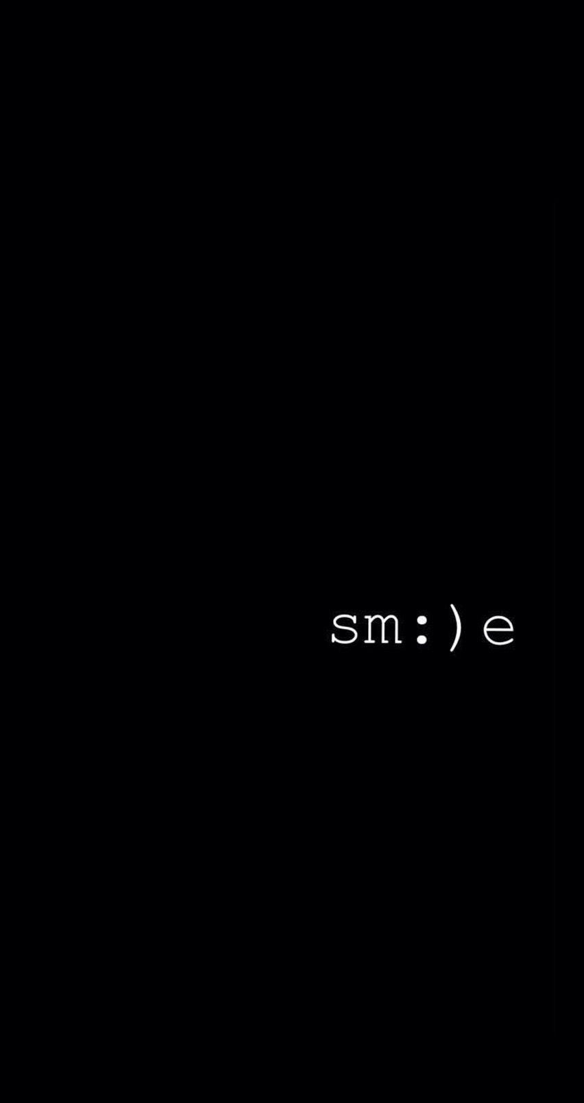 852x1608 Pin By ♡ On EMOJI TEXT JUNK. Smile Wallpaper, Cute Black Wallpaper, Dark Wallpaper Iphone