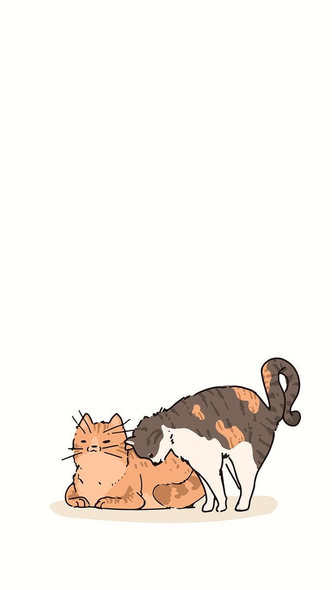 675x1200 Domestic Shorthair cats doodle element