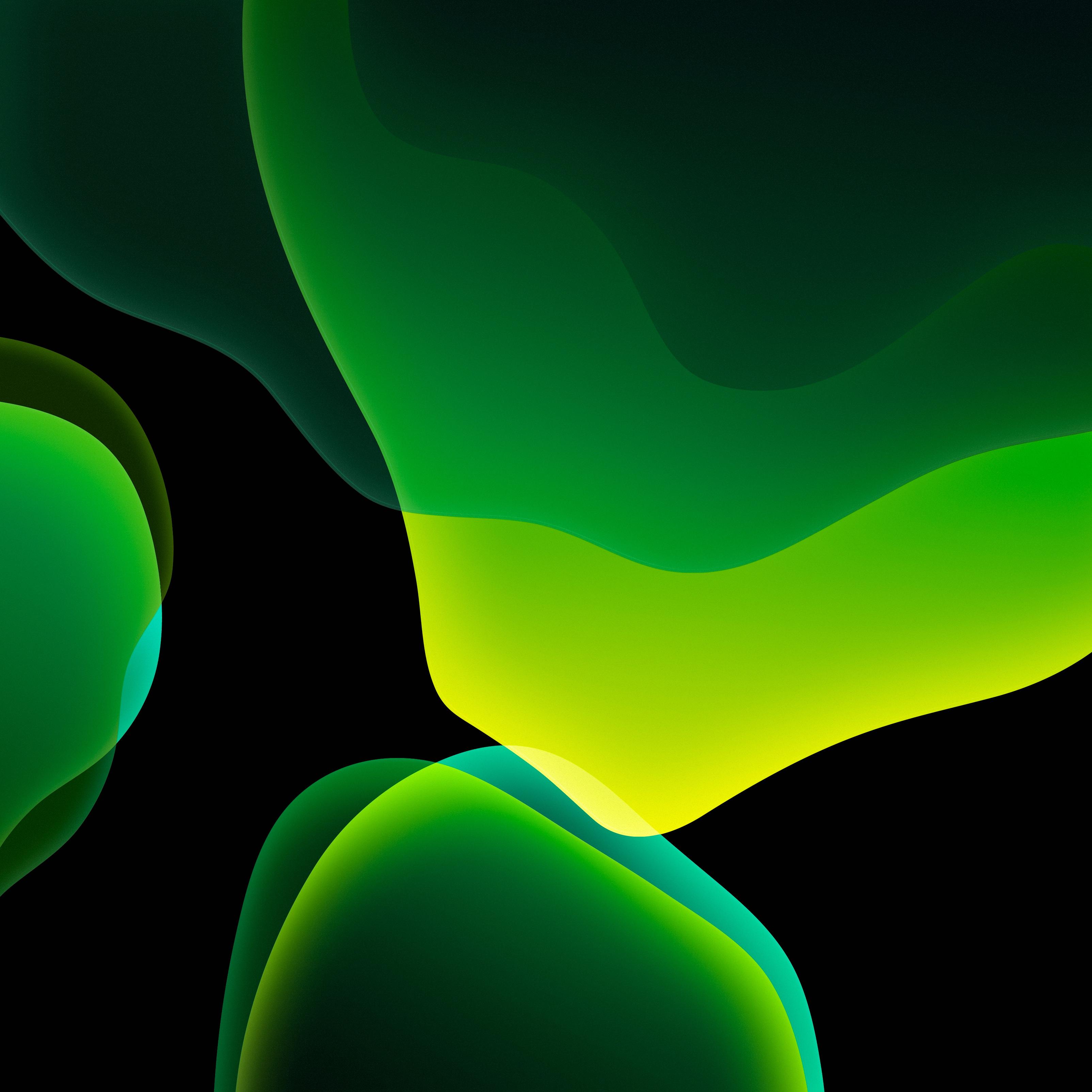 3208x3208 iOS 13 Wallpaper 4K, Stock, iPadOS, Green, Abstract