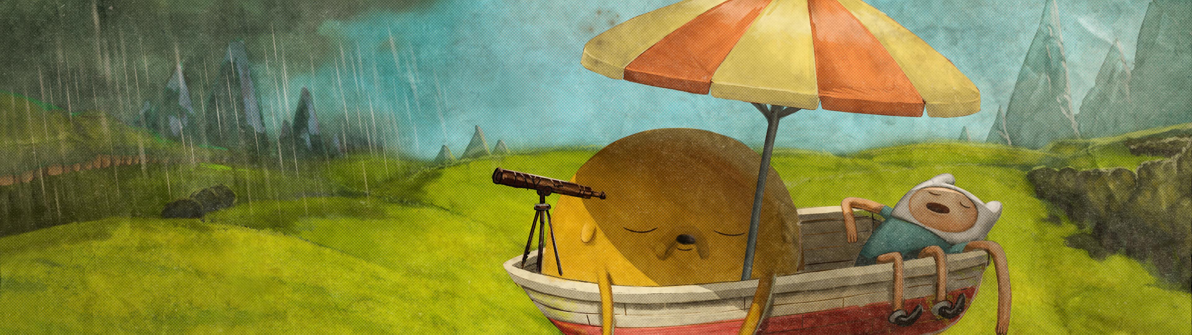 3840x1080 Adventure Time HD Wallpaper