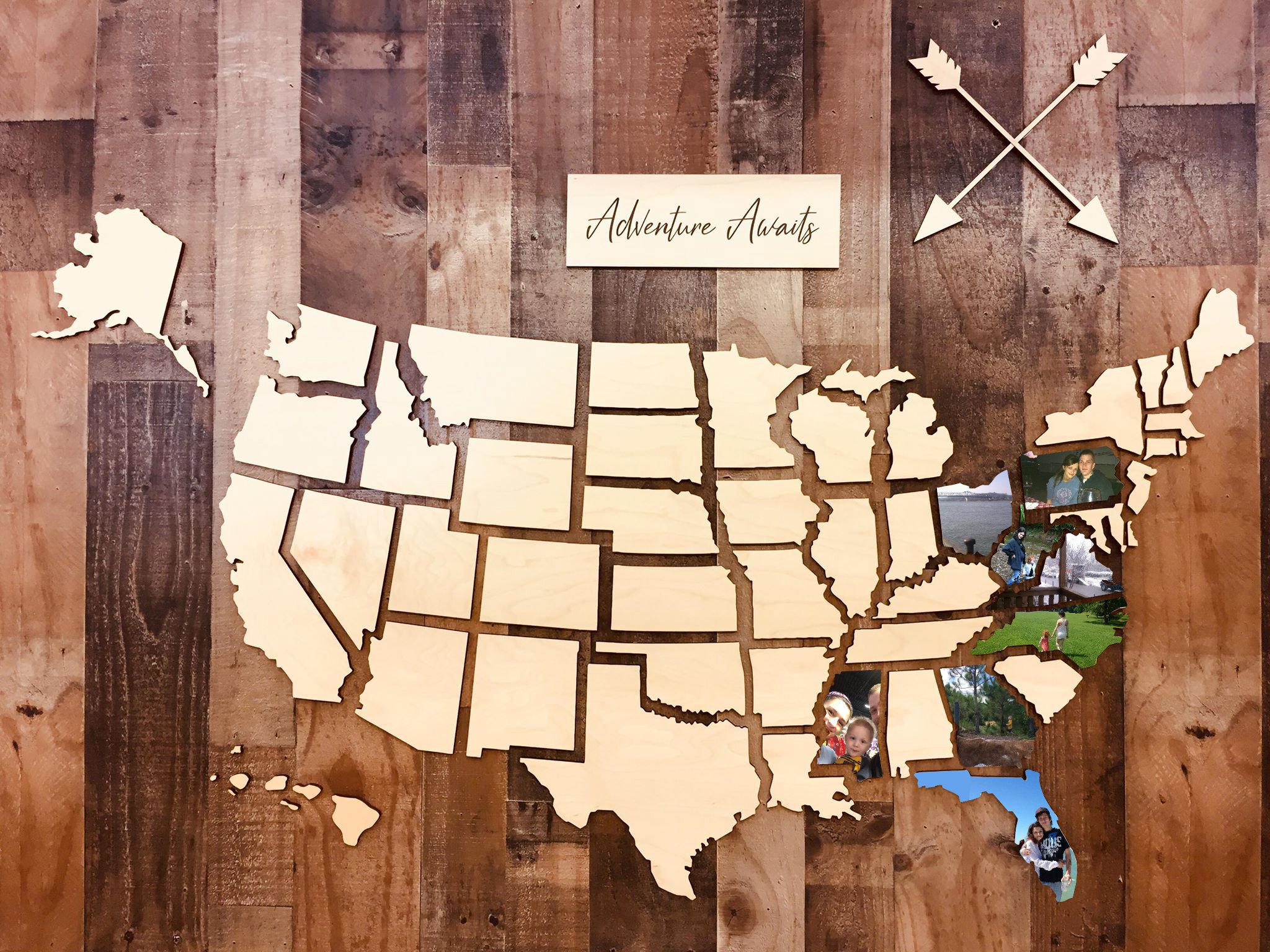 2048x1536 Wooden US Photo Map USA Photo Map US Photo Map Travel
