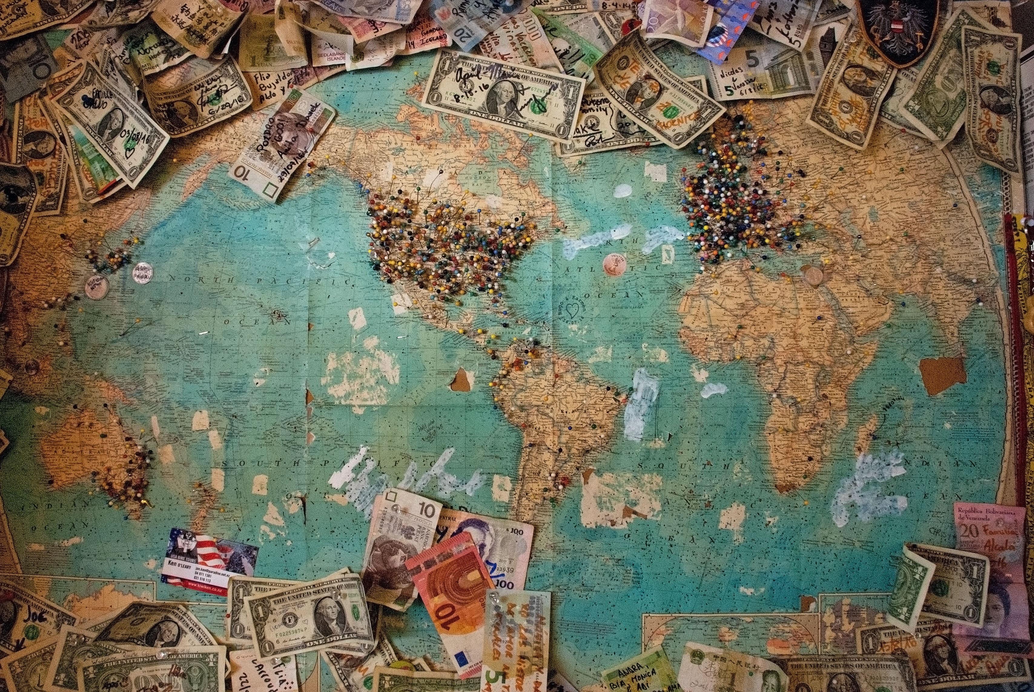 3415x2286 3415x2286 #holiday, #pin, #money, #global, #vacation, #currency, #dollar bills, #travel, #map, #trip, #dollars, #dollar, #international, #geography, #flatlay, #Free picture, #adventure, #road #world, #world map. Mocah HD Wallpaper