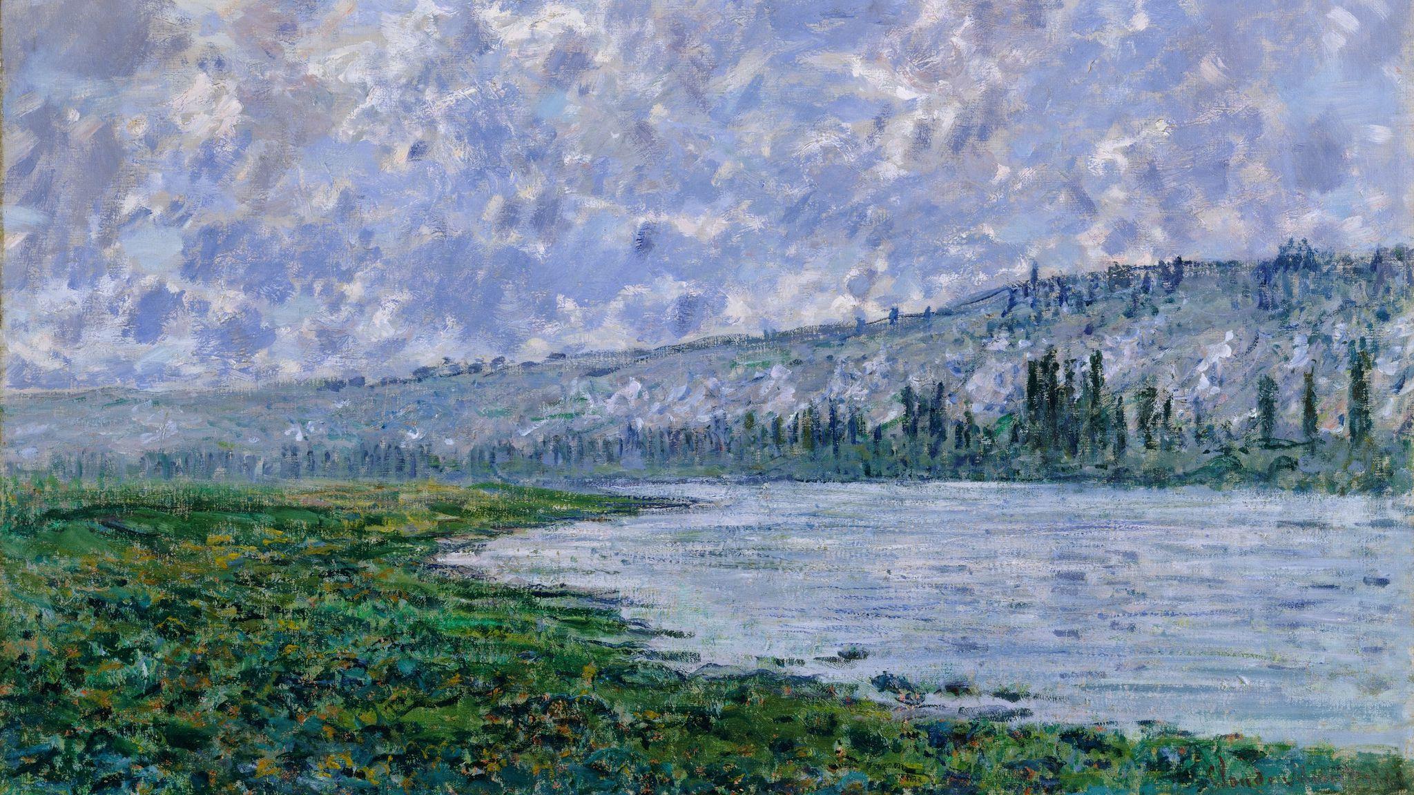 2048x1152 Download wallpaper 2048x1152 claude monet, the seine at vetheuil, oil, canvas, impressionism ultrawide monitor HD background