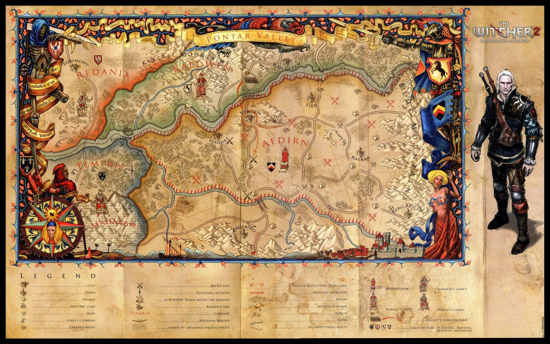 1920x1200 Map of Pontar Valley at The Witcher 2 Nexus and community