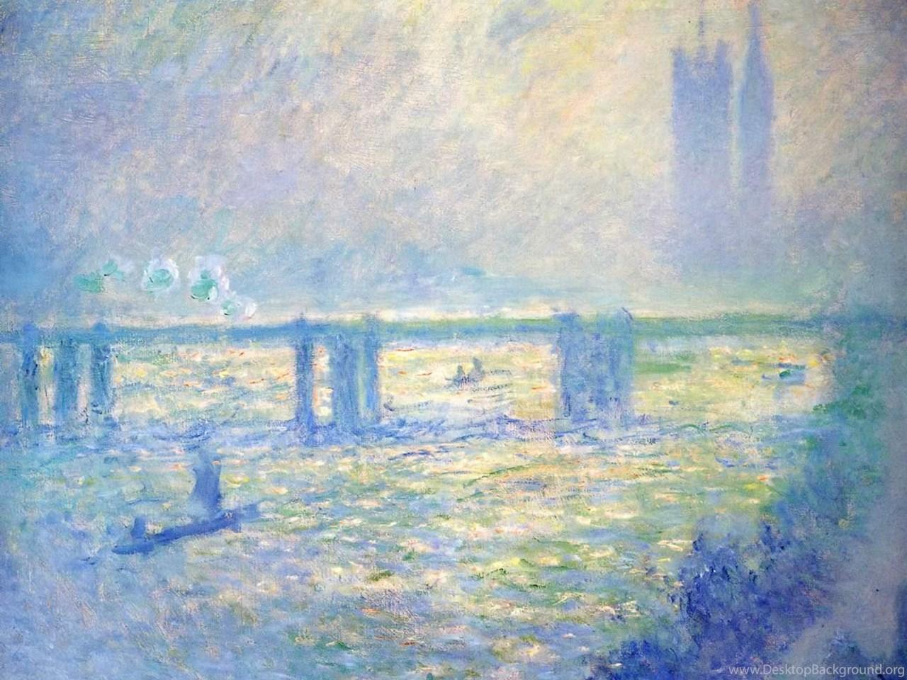 1280x960 Charing Cross Bridge Claude Monet Paintings Wallpaper Image Desktop Background