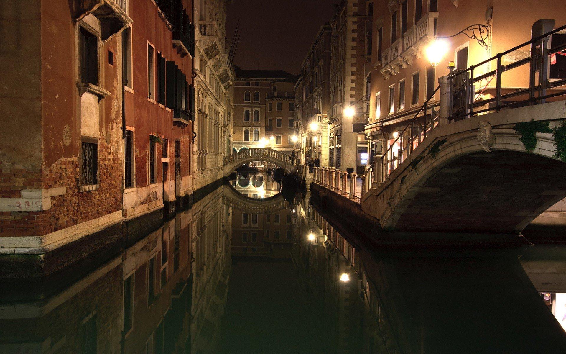 1920x1200 night, Venice, Italy, Canal Wallpaper HD / Desktop and Mobile Background