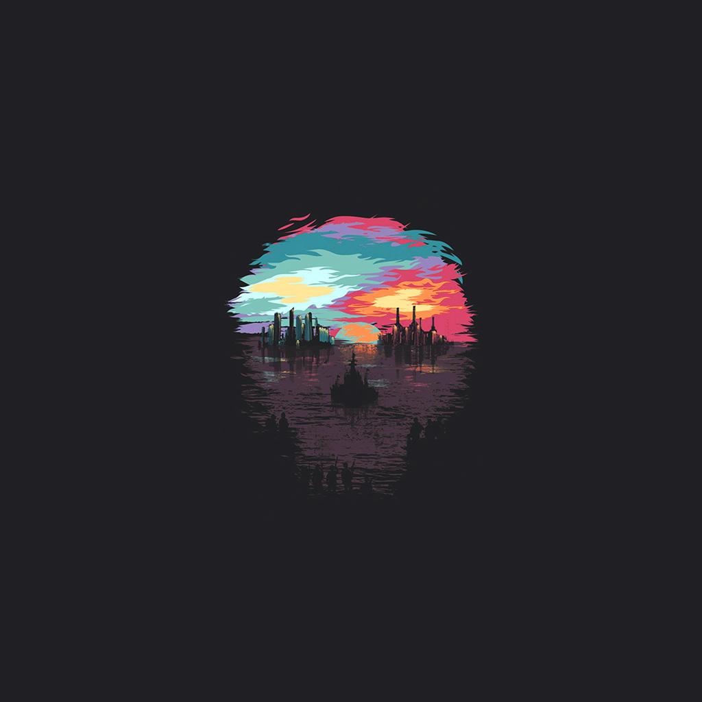 1024x1024 Dark Minimal Wallpaper Phone