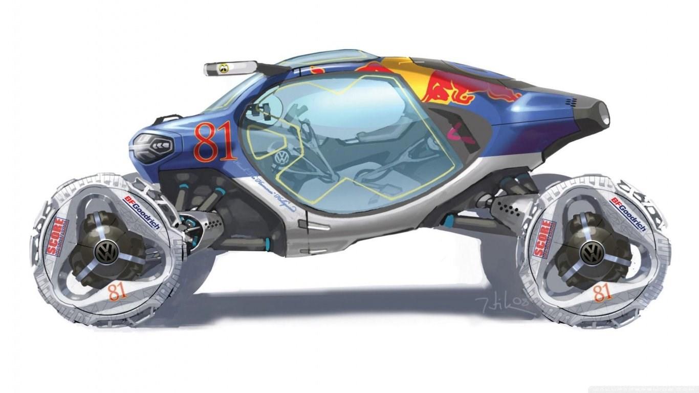 1366x768 Volkswagen Bio Runner Sketch HD Desktop Wallpaper : Widescreen. Desktop Background