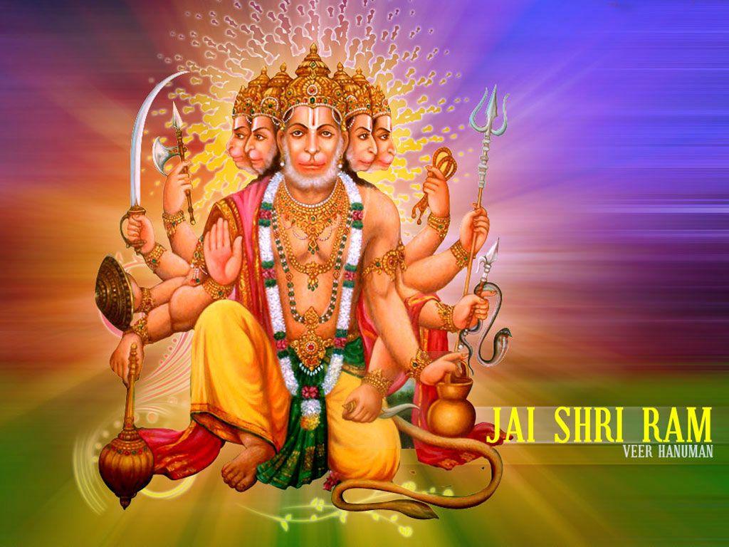 1024x768 Panchmukhi Hanuman Wallpaper