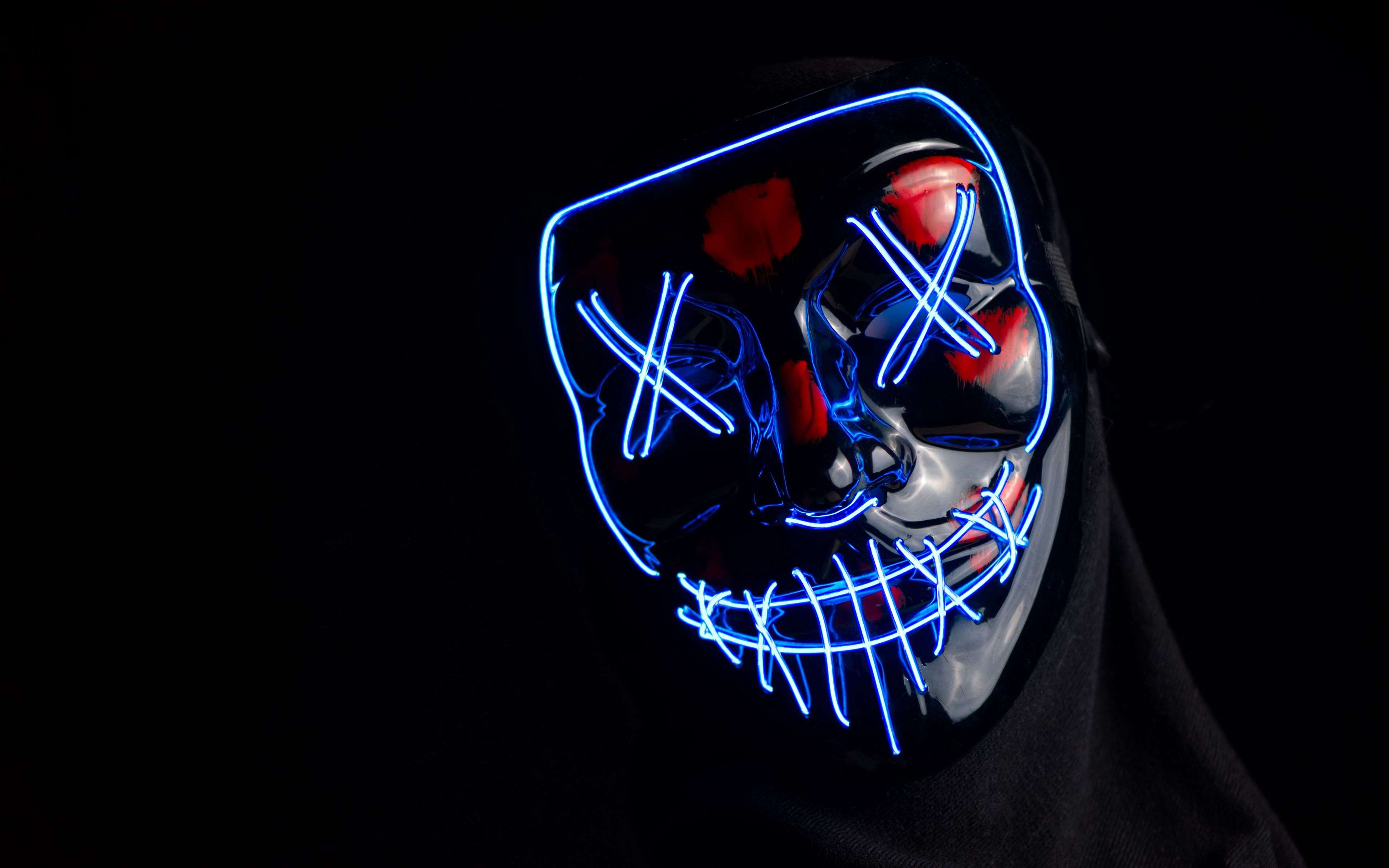 3840x2400 Black Neon 4k Wallpaper
