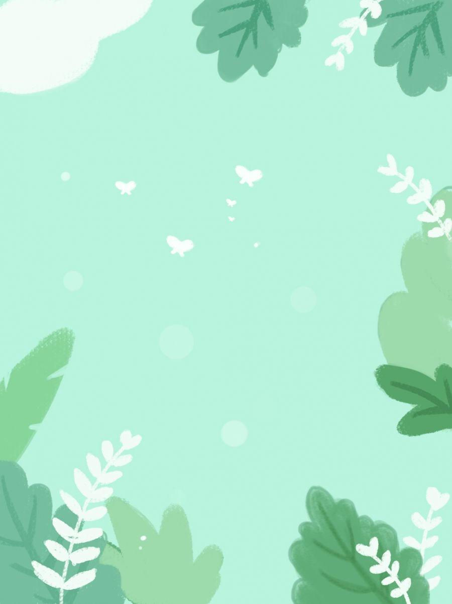900x1203 Green Summer Fresh Minimalist Leaf Background. Mint green wallpaper, Pastel background wallpaper, Leaf background