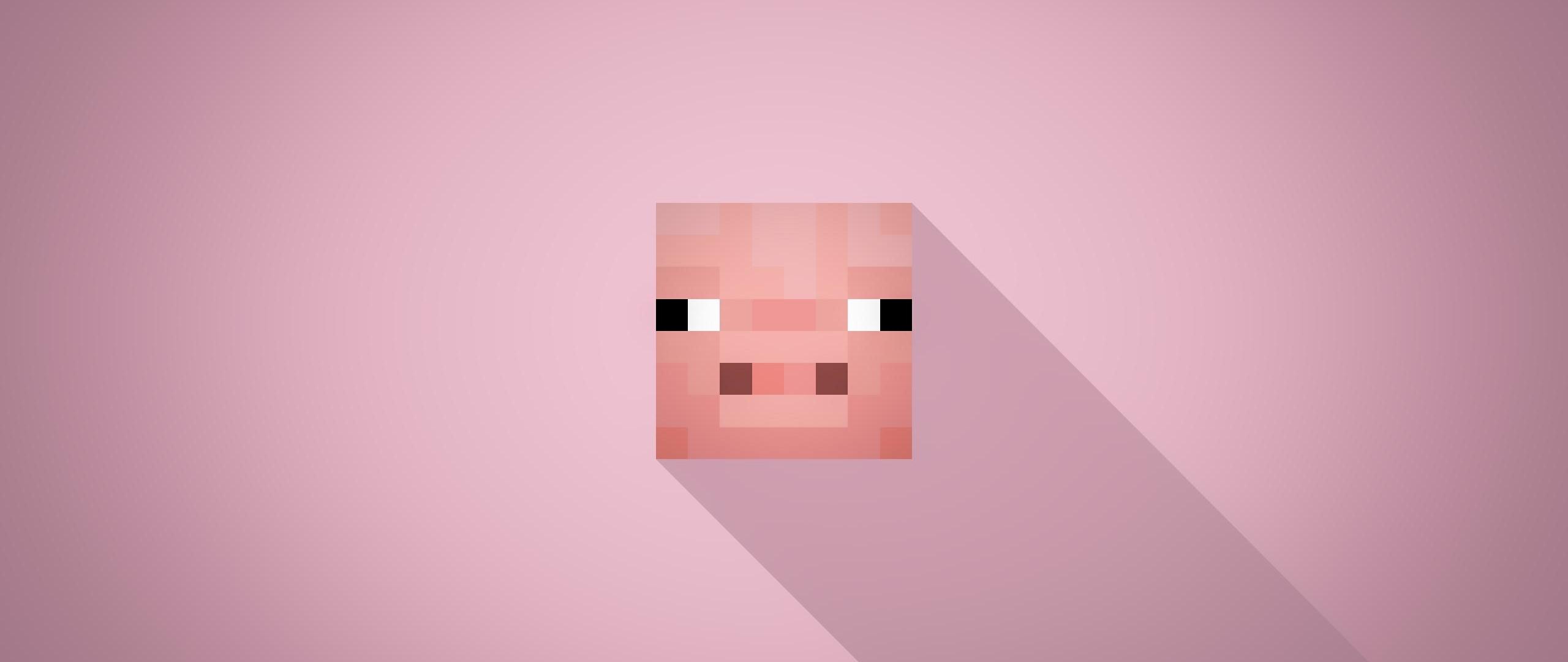 2560x1080 Minecraft Minimalist Pig 2560x1080 Resolution Wallpaper, HD Games 4K Wallpaper, Image, Photo and Background