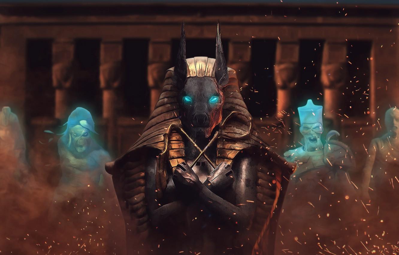1332x850 Wallpaper spirit, Ghost, Pharaoh, Egypt, ruins, mummy, God, mummy, Anubis, Anubis image for desktop, section фантастика