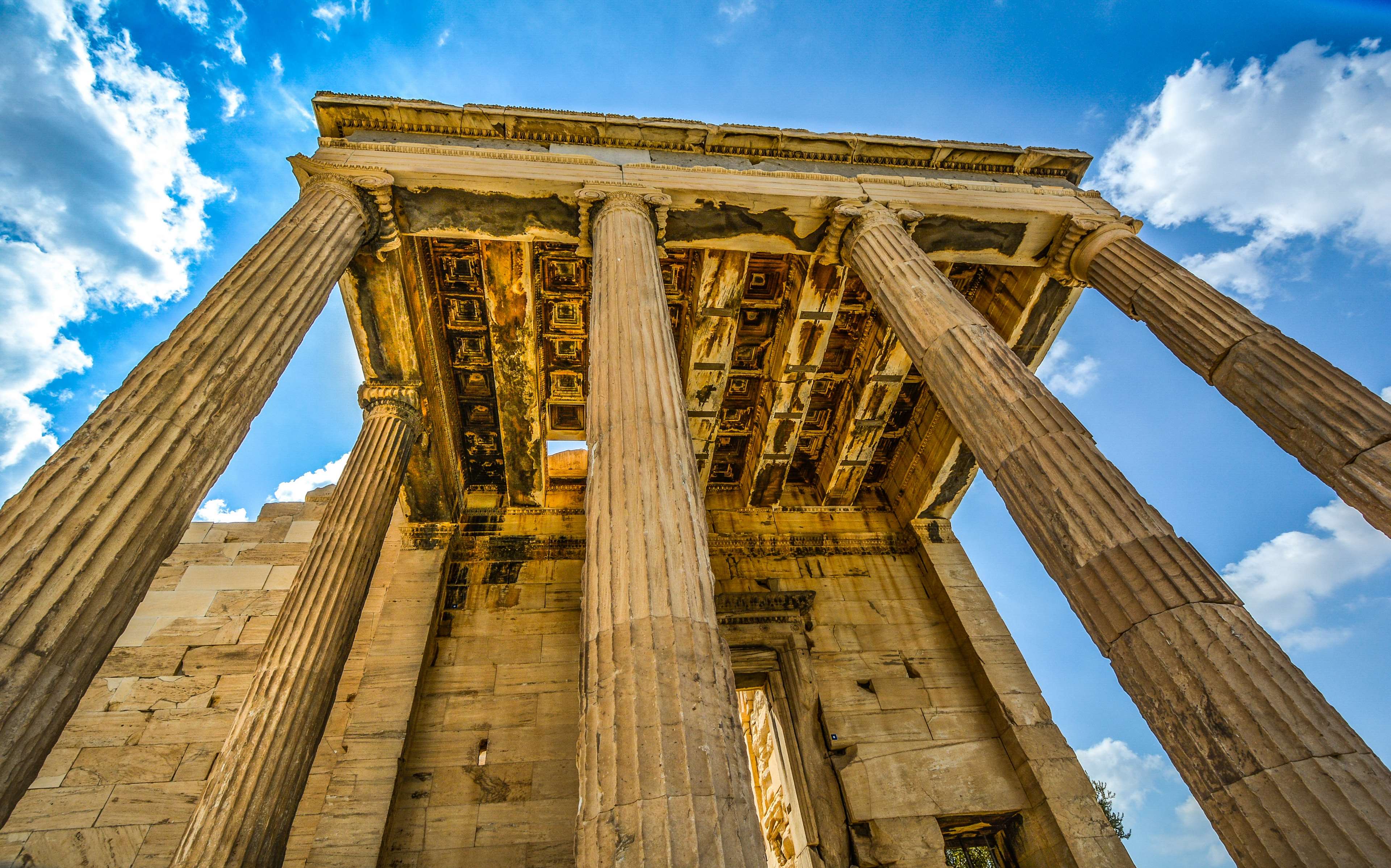 3840x2397 acropolis, ancient, archeology, athens, columns, greece, greek, monument, parthenon, ruin, temple 4k wallpaper