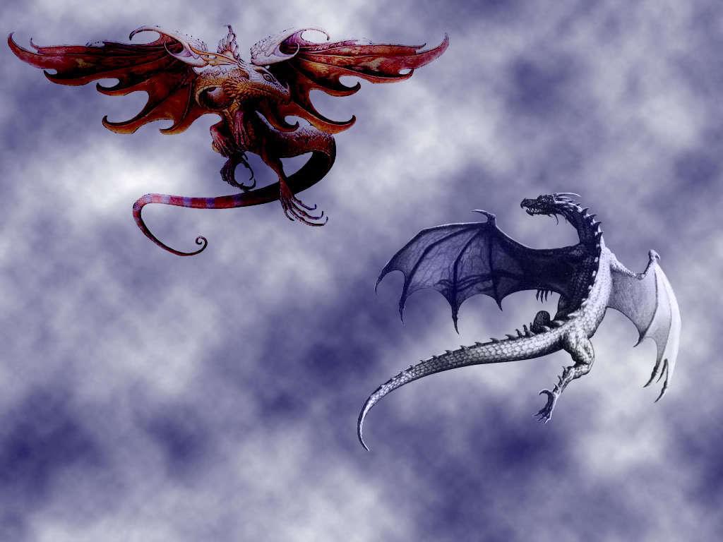 1024x768 Fire and Ice Dragons