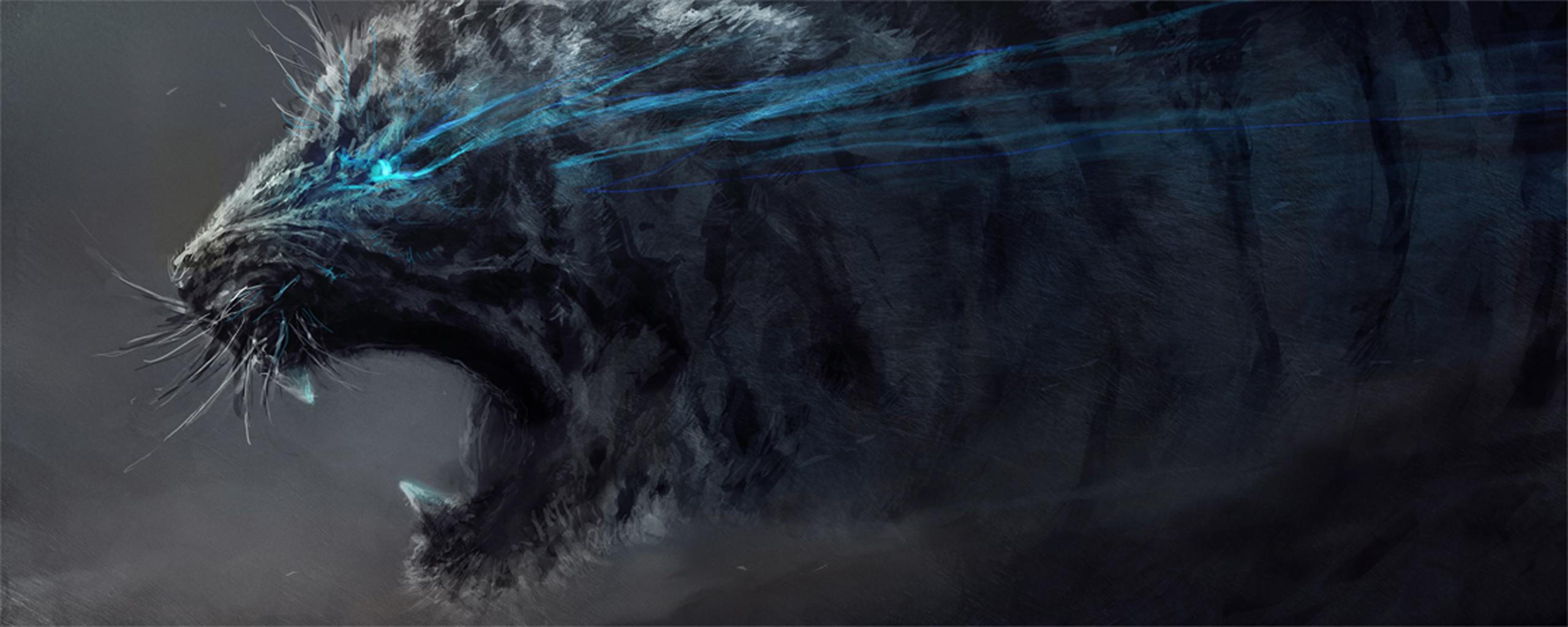 2560x1024 cool dual monitor wallpaper, water, darkness, wave, sky, atmosphere