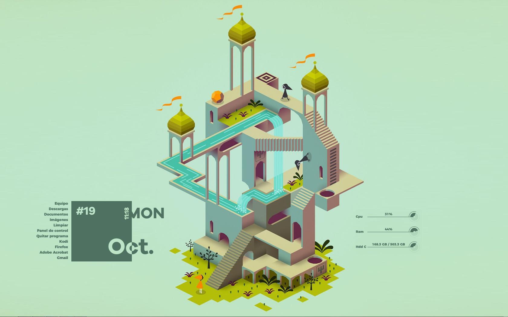 1680x1050 Monument Valley: Rainmeter