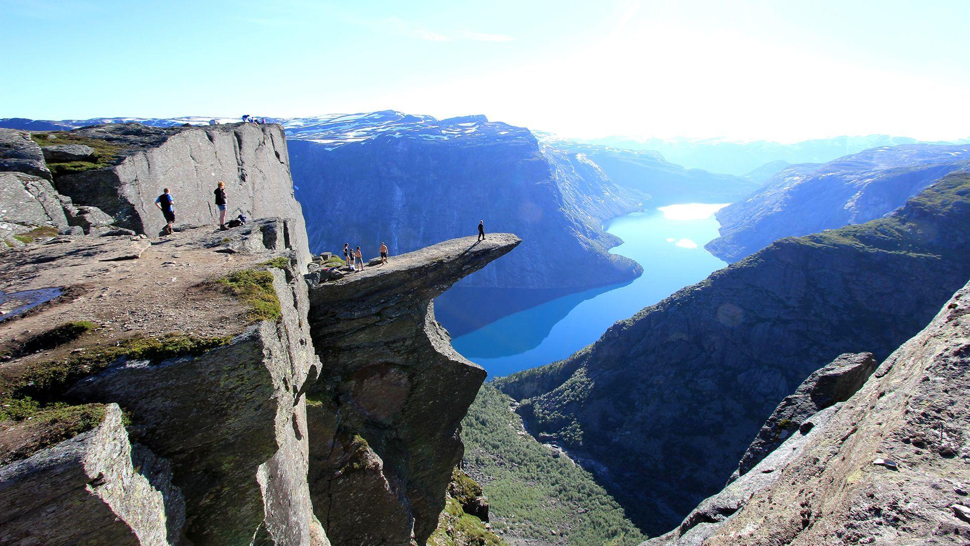 1920x1080 Trolltunga in Odda, #Norway #AmazingPlacesOnEarth #Nature #landscape. Norway places to visit, Norway landscape, Norway travel