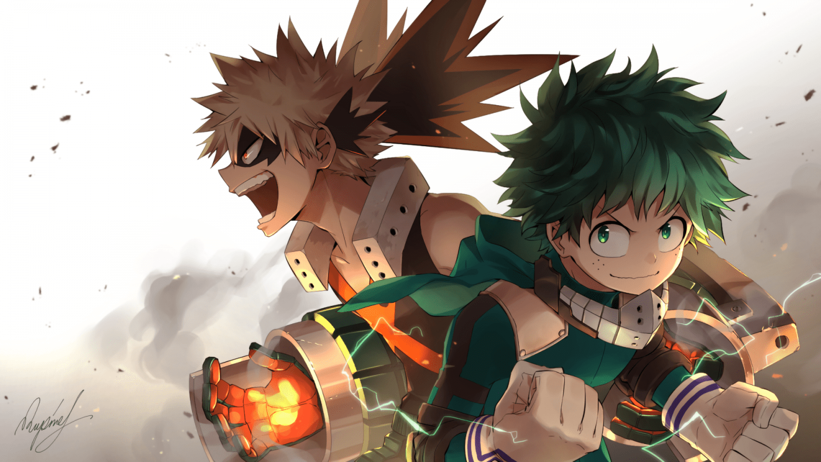 1600x900 Download 1600x900 Katsuki Bakugou, Izuku Midoriya, Boku No Hero Academia, My Hero Academia Wallpaper