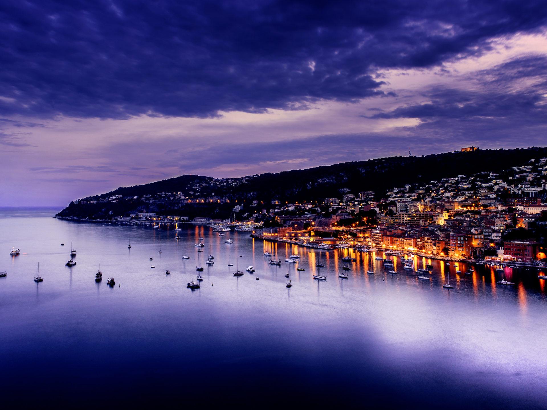 1920x1440 Biarritz Night Time Coastal City On The Basque Coast Of Southwestern France Beautiful View Of The Bay Of Biscay 4k Wallpaper 3840x2400 :