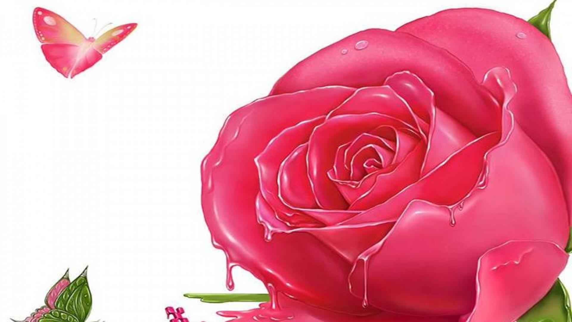 1920x1080 Img PC. Butterfly rose. wallpaper on the desktop