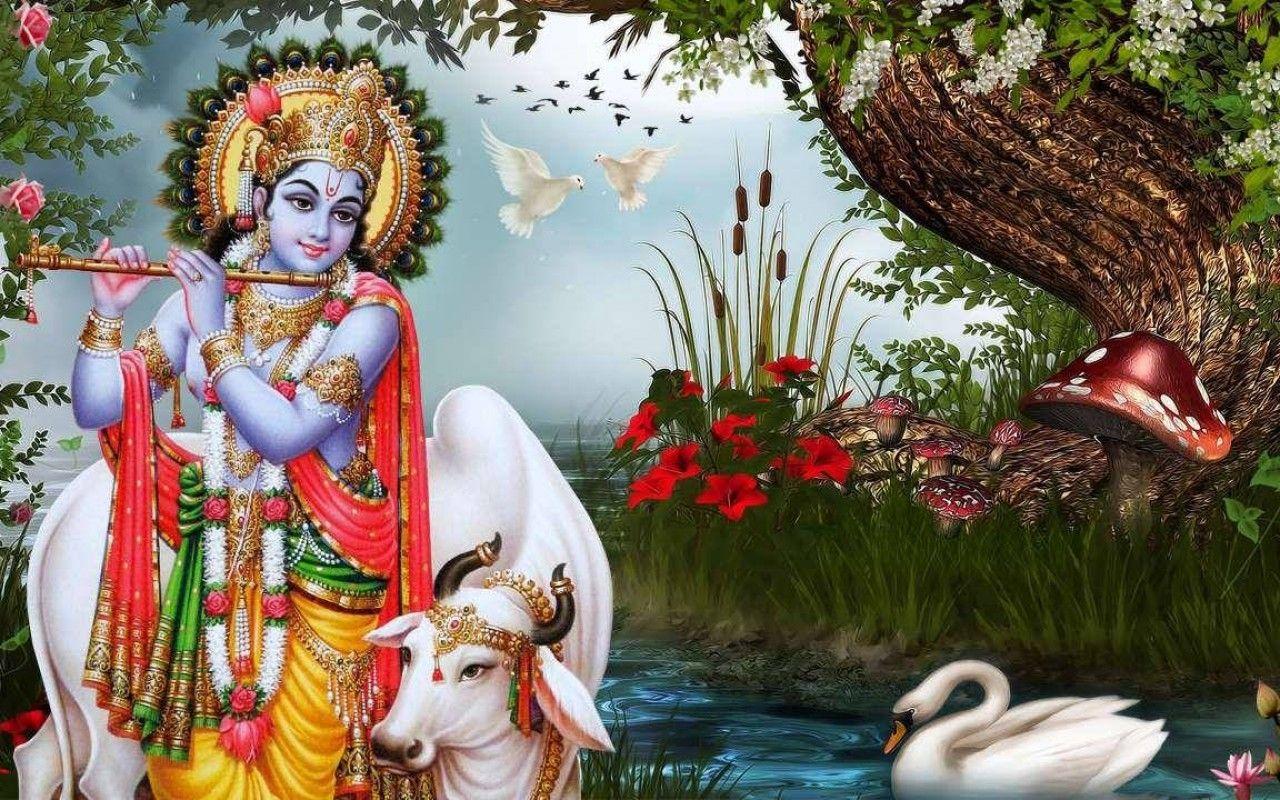 1280x800 Lord Krishna. God Krishna Background