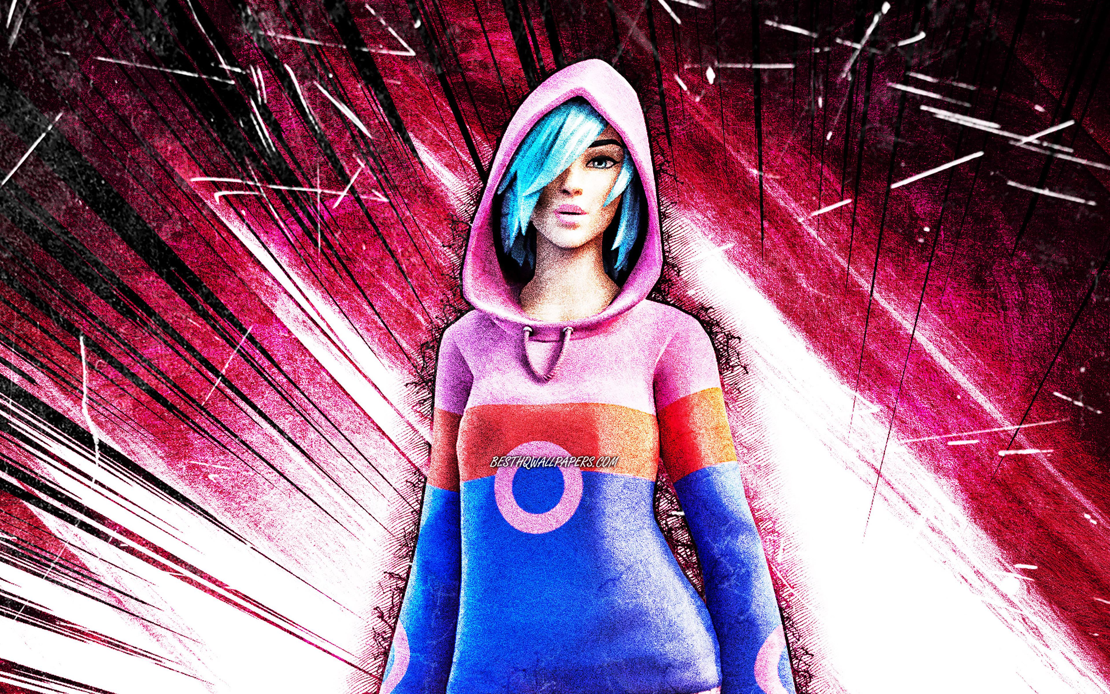 3840x2400 Download wallpaper 4k, Iris, grunge art, Fortnite Battle Royale, Fortnite characters, purple abstract rays, Iris Skin, Fortnite, Iris Fortnite for desktop with resolution 3840x2400. High Quality HD picture wallpaper