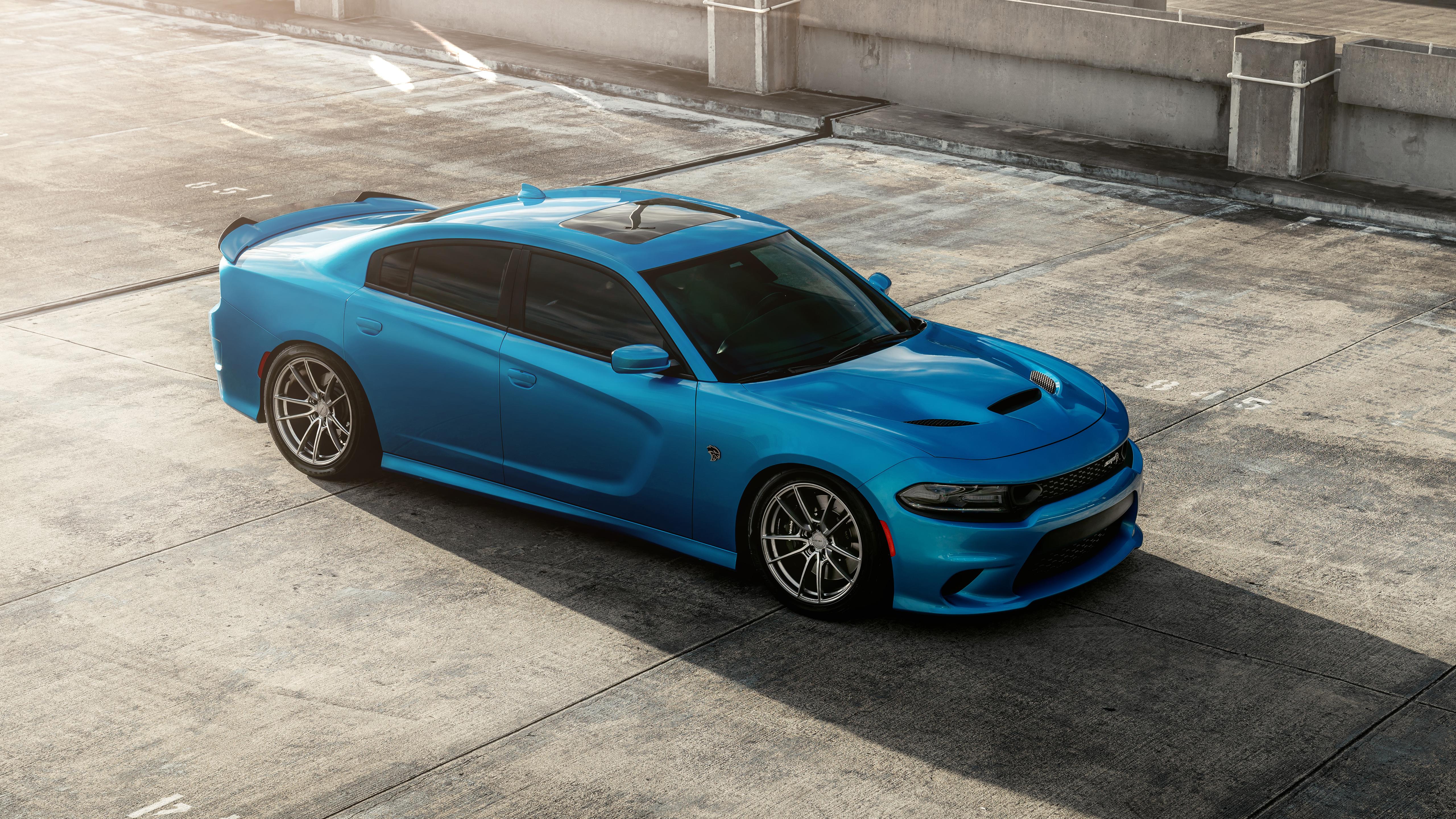 5120x2880 Blue Dodge Charger Hellcat 4K 5K Wallpaper