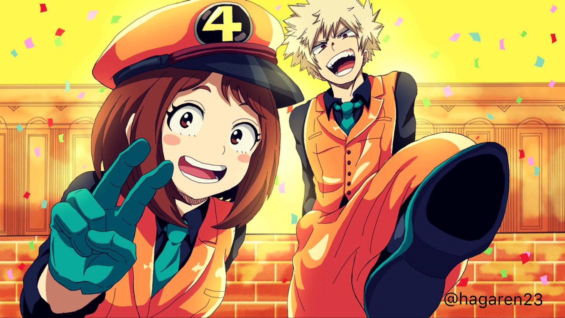 1920x1081 Katsuki Bakugou, Ochaco Uraraka wallpaper