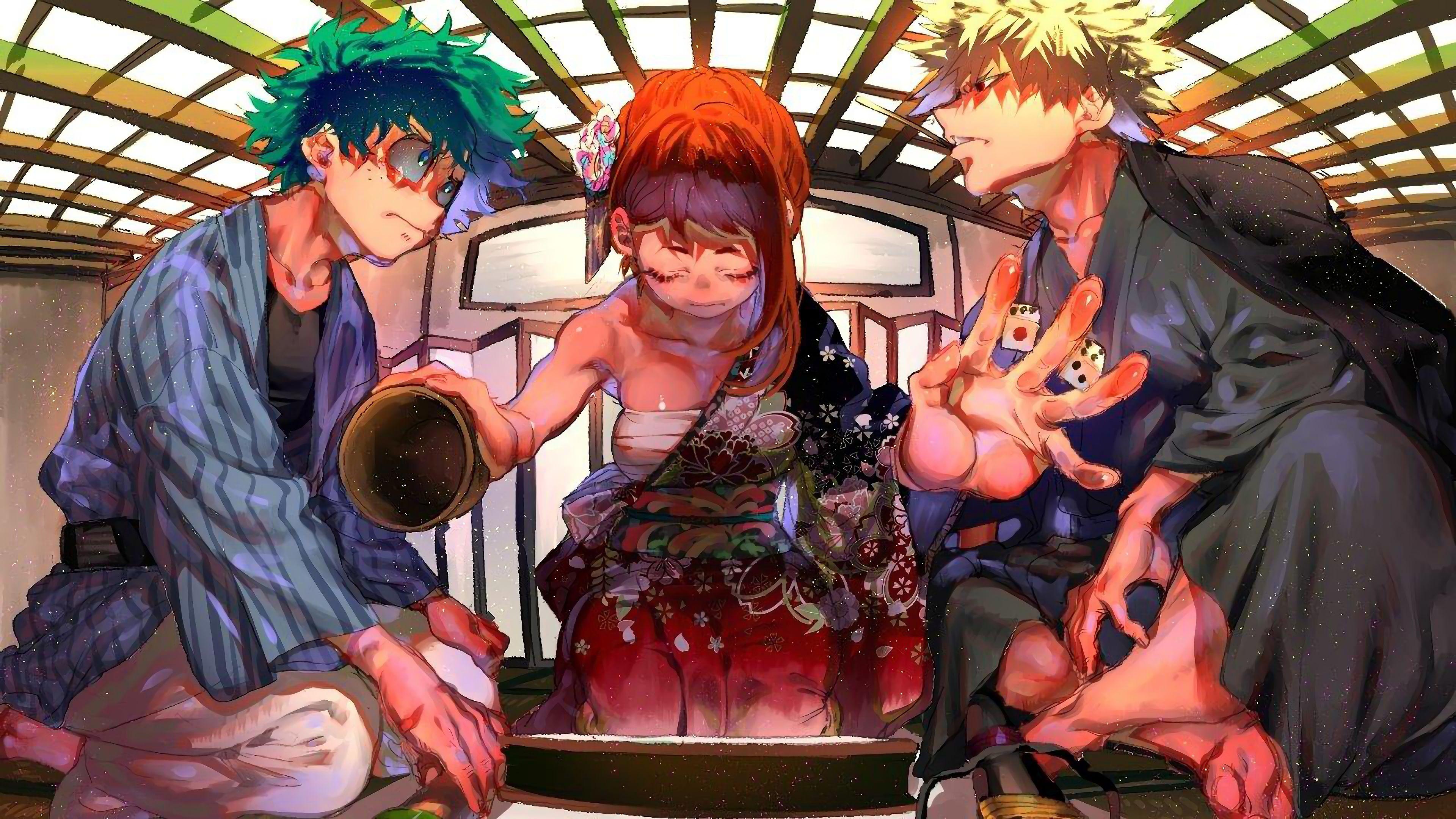 3840x2160 Katsuki X Ochako Wallpaper
