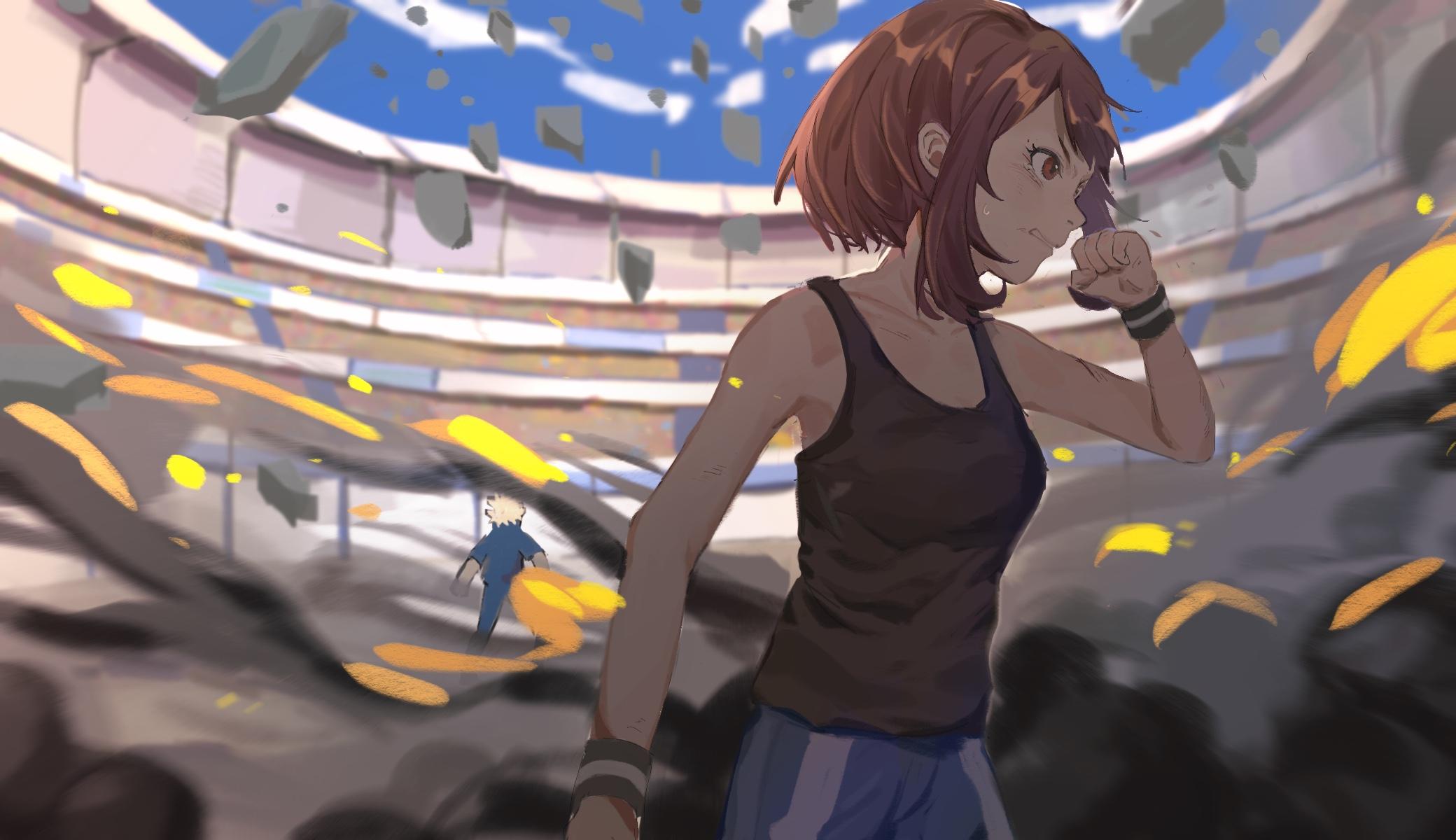 2080x1200 Ochaco Uraraka, Katsuki Bakugou wallpaper